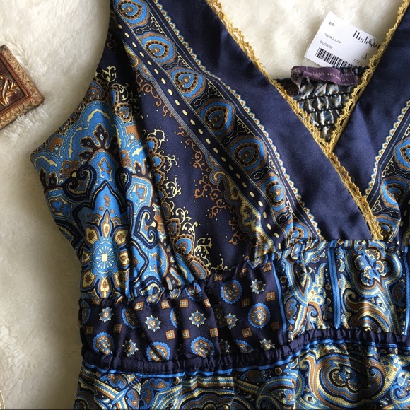 HP🌹{HALE BOB} 💯% Silk Boho Lace Trim Top - Picture 4 of 8